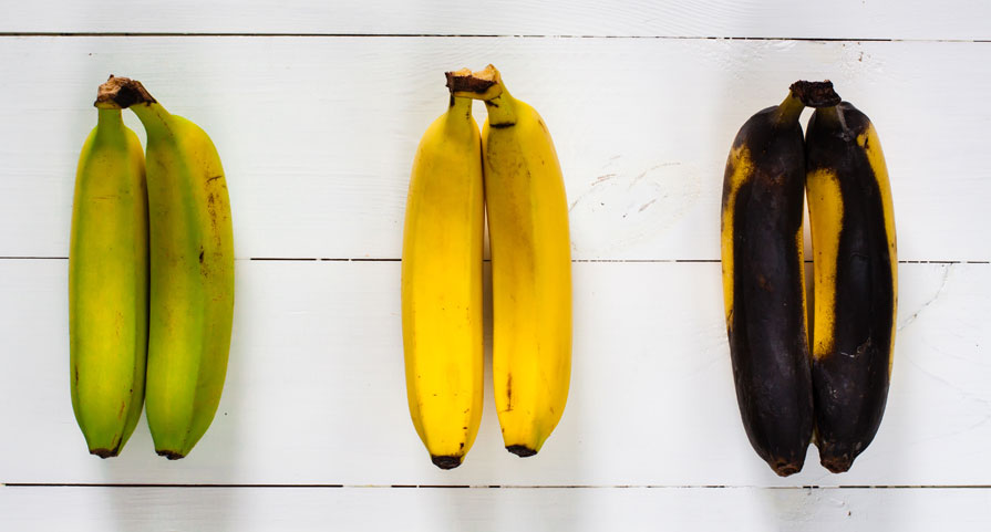 Stages of bananas ripening