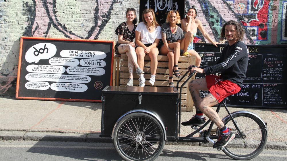 ason Griffiths from Doh setting off for a delivery on his bike