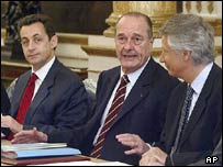 سارکوزی (چپ) شیراک و دو ویلپن