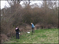 Volunteers clearing Rawcliffe Meadows
