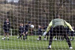 Photo shows children playing football. Taken from Beckhams Hotshots shown on CBBC 01/01/2003 © BBC