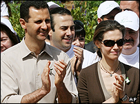 بشار اسد و همسرش در دمشق 