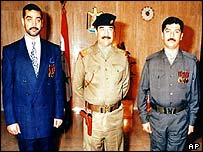 Uday (esq.), Saddam e Qusay Hussein