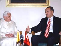 پاپ بنديکت شانزدهم و اردوغان