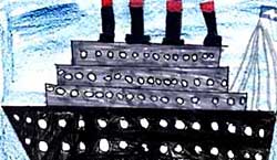 Child's picture of RMS  Titanic