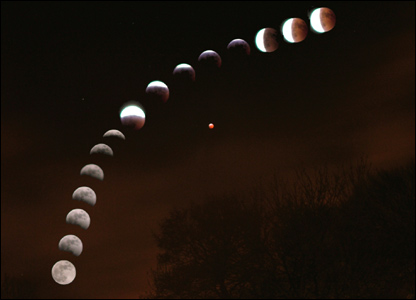 مراحل ماه گرفتگی در يک عکس - عکس از جورج لاولی