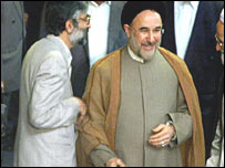 محمد خاتمی و غلامعلی حداد عادل روسای جمهوری و مجلس