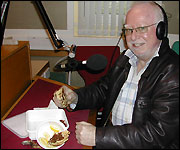 Top chef Stephen Barrett with pancakes