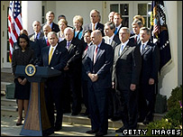 Presidente americano George W. Bush e seu gabinete