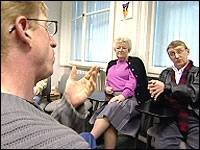 Frank Flood talks to victims of crime