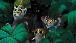 Sacha Baron Cohen voices the role of King Julian (left) in Madagascar