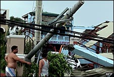 Scene of damage caused by Typhoon Megi