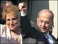 Michel Naoum e sua mulher, Nadia