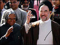 خاتمی و رئیس جمهور هند 2003
