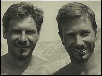 Harrison Ford and Vic Armstrong