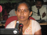 Wife of former LTTE spokesman Rasiah Ilanthirayan at LLRC hearings