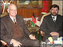 وزير داخله افغانستان و سفير آمريکا در کابل