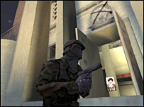 صحنه ای از بازی نجات گروگانهای سفارت آمریکا در ایران که در سال 2004 عرضه شد