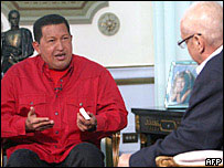 O presidente da Venezuela, Hugo Chávez, em entrevista à TV estatal venezuelana
