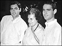 इंदिरा, राजीव और संजय गाँधी