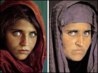 शरबत गुल 17 साल पूर्व और बाद में