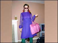 Woman dressed really badly.