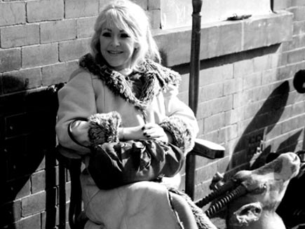 Hayley Smith takes a well earned rest amongst some of the props.