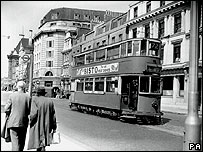 伦敦1950年代的电车
