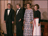 جیمی کارتر، محمدرضا پهلوی و همسرانشان