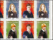 Selo francês com Harry Potter e seus amiguinhos