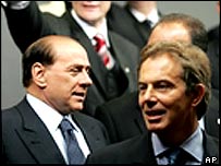 Tony Blair, Silvio Berlusconi'yle