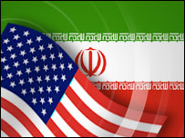 پرچم های ايران و آمريکا