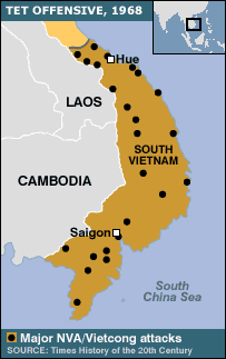 Các điểm tấn công chính trong Tết Mậu Thân 1968