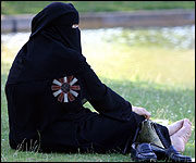 A Muslim woman wearing the niqab