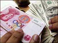 Notas de yuan e de dólar