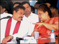 PM Rajapakse and president Kumaratunga