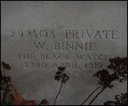 Private Binnie's headstone