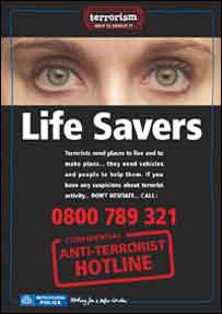 Pôster da campanha anti-terror