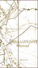 Beaumont Hamel - map of the battleground at the time of the Somme