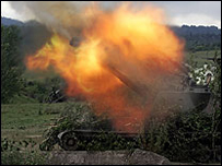 Pháo Nga ở Nam Ossetia hôm 9/8