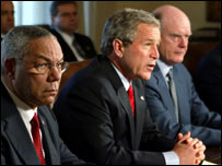 कॉलिन पॉवेल और जॉर्ज बुश