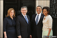 Obama meets Brown at Downing Street