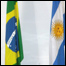 Bandeiras do Brasil e da Argentina