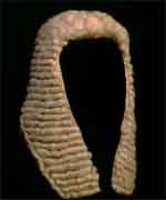 A judge's wig: symbol of power. 