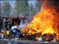 Protesto em Katmandu, capital do Nepal