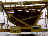 The Mary Rose lifted out of the Solent