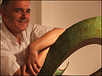 Patrick Elder with sculpture