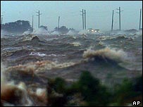 Impacto do furacão no Alabama