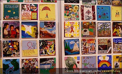 نقاشيهايی از کودکان در آفريقا با موضوع ايدز