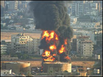 Alvo atingido por ataque de Israel